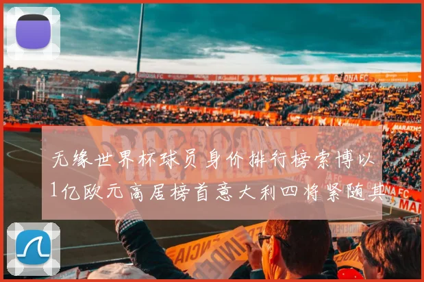 无缘世界杯球员身价排行榜索博以1亿欧元高居榜首意大利四将紧随其后